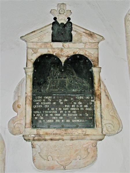 Henry Norreys memorial Brass memorial on a marble surround