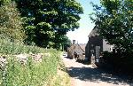 View downhill past the old schoolhouse