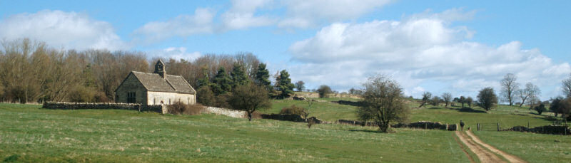 View east as one approaches St Oswolds Church, Widiford